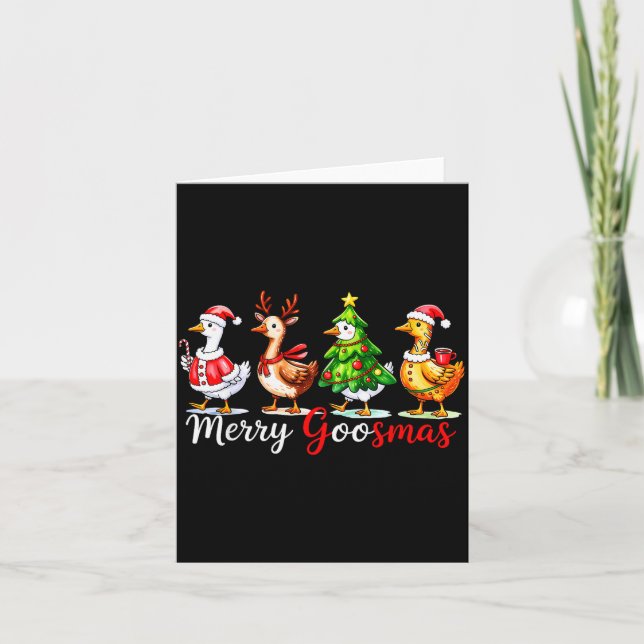 Carte Cute Funny Merry Goosmas Silly Goose Reindeer Hot  (Devant)