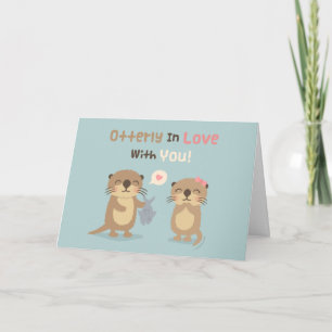 Carte Cute Funny Otterly en amour avec vous Otter Pun