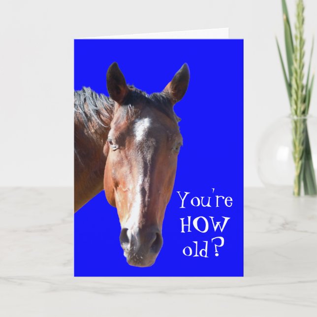 Carte Cute Getting Older Birthday Horse Western (Devant)