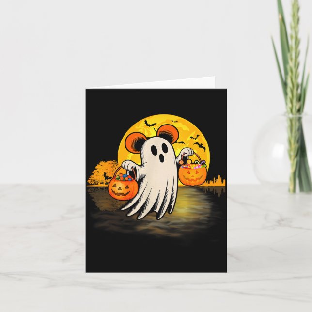 Carte Cute Ghost Guitar Halloween Pumpkins Candy Soky Se (Devant)