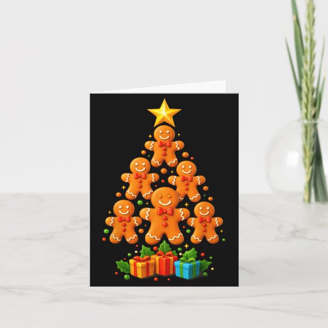 Carte Cute Gingerbread Christmas Tree Holiday Funny Xmas (Devant)