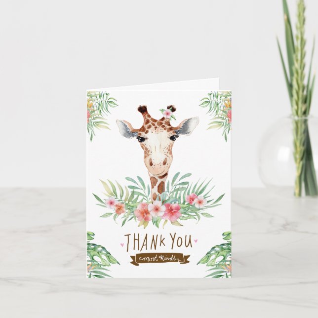 Carte Cute Giraffe Merci (Devant)