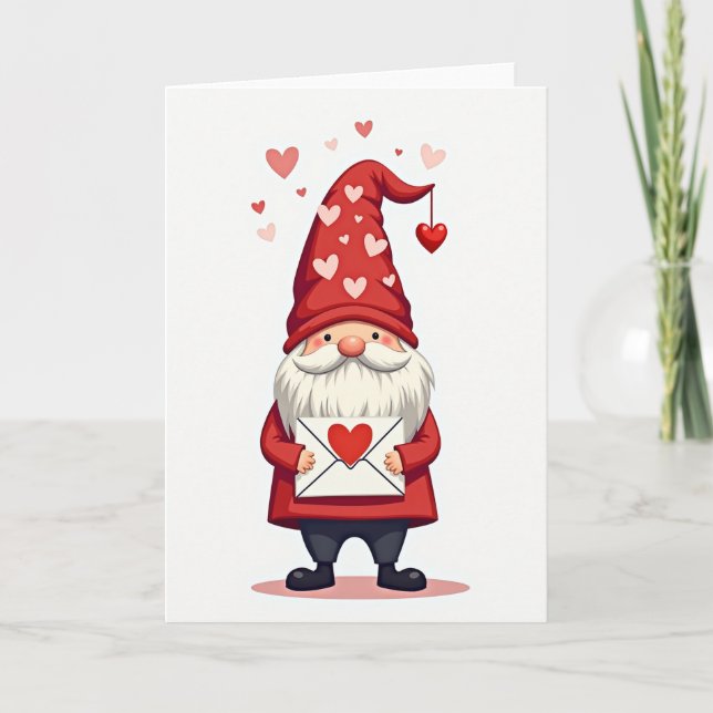 Carte Cute Gnome Valentines Day Card (Devant)