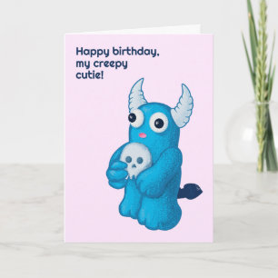 Carte Cute Goth Anniversaire Kawaii Déplaisant