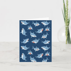 Carte Cute Great White Sharks Motif Océan
