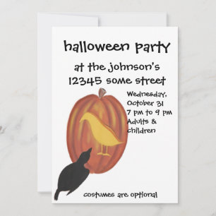 Carte Cute Halloween Jack O'Lantern et Crow