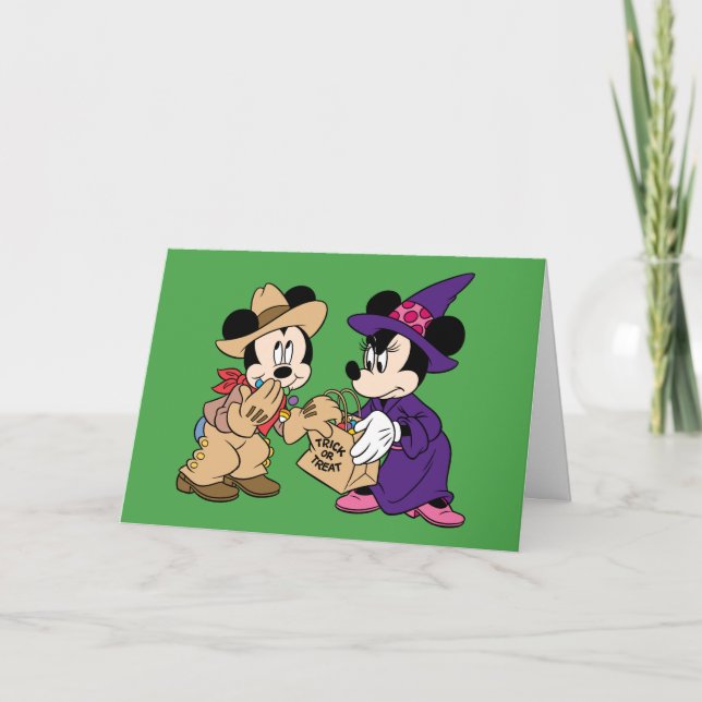 Carte Cute Halloween Mickey et Minnie (Devant)