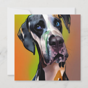 Carte Cute Harlequin Great Dane