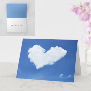 Carte Cute Heart Cloud Blue Sky Moderne Saint-Valentin