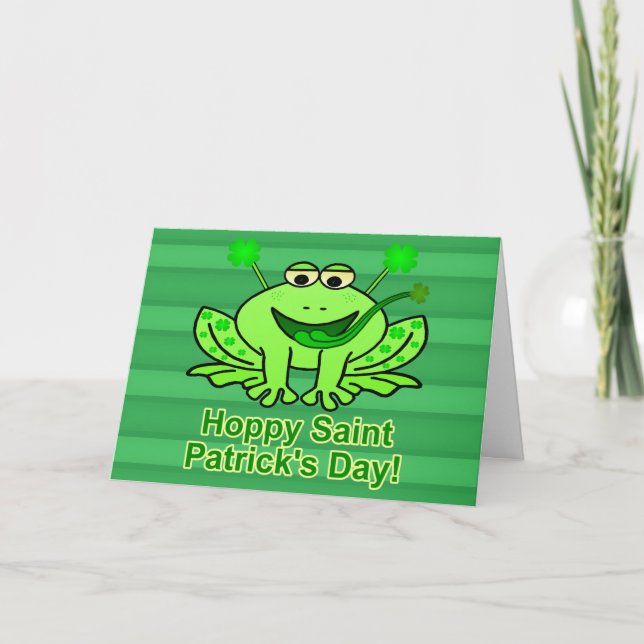 Carte Cute Irlandaise Saint Patrick's Day Frog (Devant)
