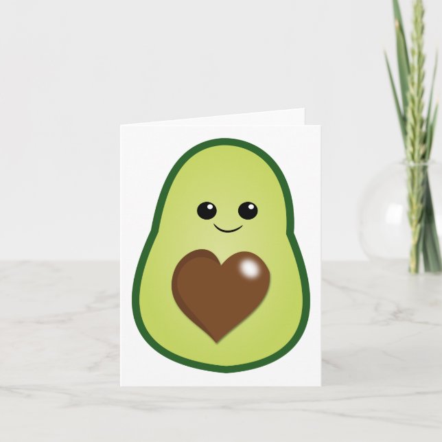 Carte Cute Kawaii Avocado Générique Toute utilisation (Devant)