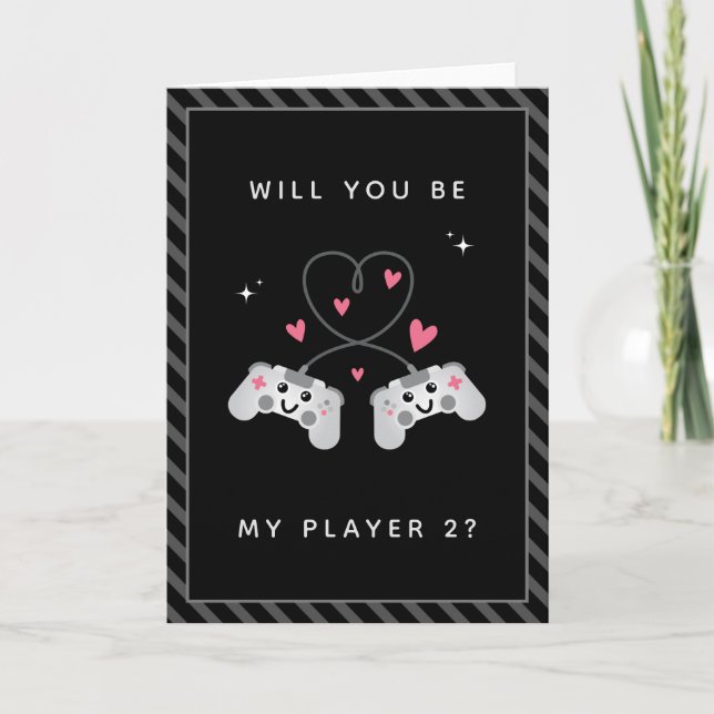 Carte Cute Kawaii Joueur contrôleur de jeu Joueur deux (Devant)