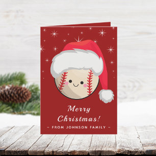 Carte Cute Kawaii Softball Baseball Sparkly Red Festif