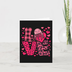 Carte Cute Kawaii Valentine Jellyfish Love Hearts Valent