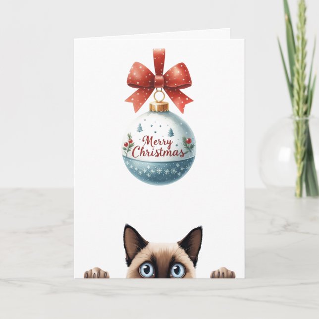 Carte Cute Kitten Funny Chat Noël (Devant)