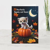 Cute Kitten sur Citrouille Adorable Halloween