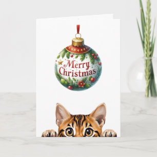 Carte Cute Kitty Funny Chat Noël
