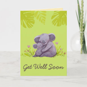 Carte Cute Koala et les encouragements Obtenez bien Cart