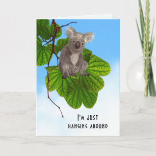Carte Cute Koala Ours Dans L'Arbre Personnalisé Vous Man