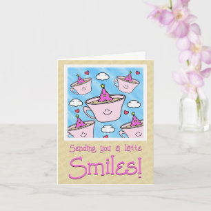 Carte Cute Latte Sourit Café Lover Joyeux Anniversaire