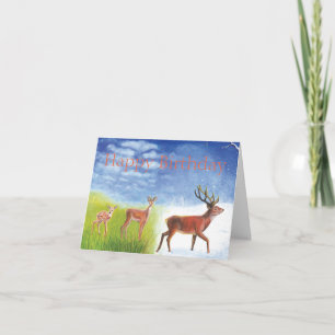 Carte Cute Little Fawn grandit jusqu'à l'anniversaire de