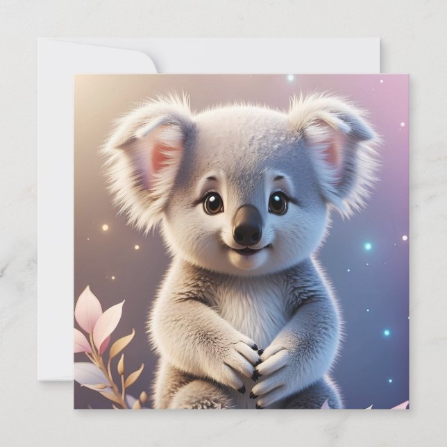 Carte Cute Little Koala Imaginaire Dreamy Gradient (Devant)
