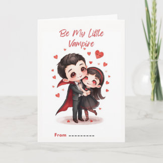 Carte Cute Little Vampire Couple Valentine Card