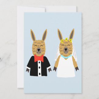 Carte Cute Llama mariée et chambre