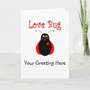 Carte Cute Love Bug Ladybug Greeting Card