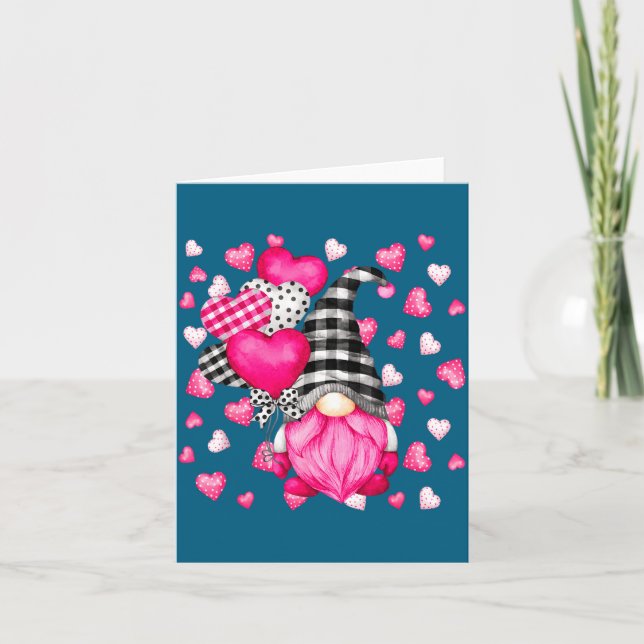 Carte Cute Love Heart Pattern For Her Nk Valentines Gnom (Devant)