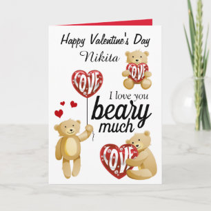 Carte Cute Love You Beary Much Saint-Valentin