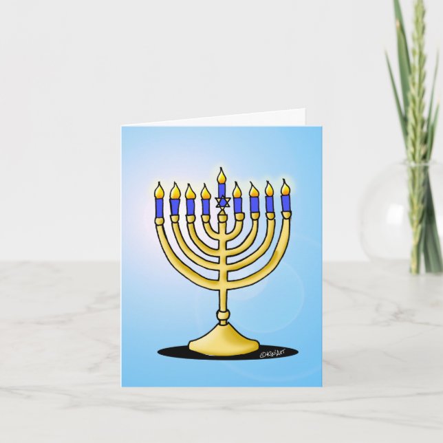 Carte Cute Menorah Hanoukka (Devant)