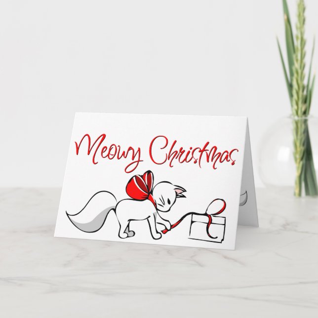 Carte Cute Meowy Kitties de Noël (Devant)