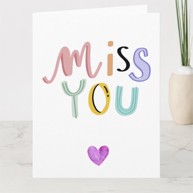 Carte Cute Miss You, Cartes de vœux, Amour (Devant)