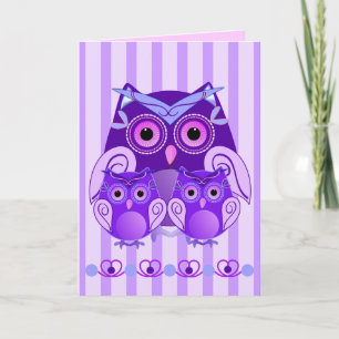 Carte Cute Mother's day card with Owls and text