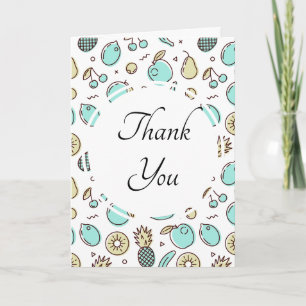 Carte Cute Motif de fruits Summery Merci à thème
