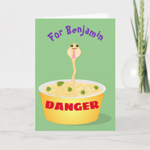 Carte Cute noodles snake cartoon illustration humor