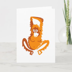 Carte Cute ORANGUTAN -Conservation - Faune -Ape