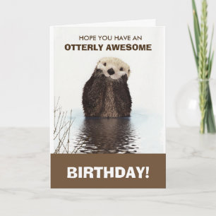Carte Cute Otter Faune Image Joyeux Anniversaire