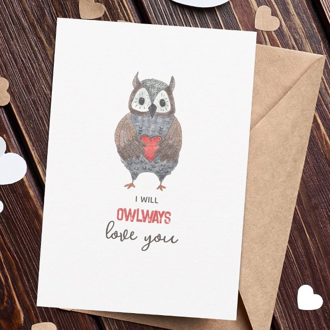 Carte Cute Owlways Love You Valentine's Day Card (Créateur téléchargé)