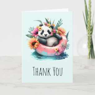 Carte Cute Panda Chilling dans un Merci Tube intérieur
