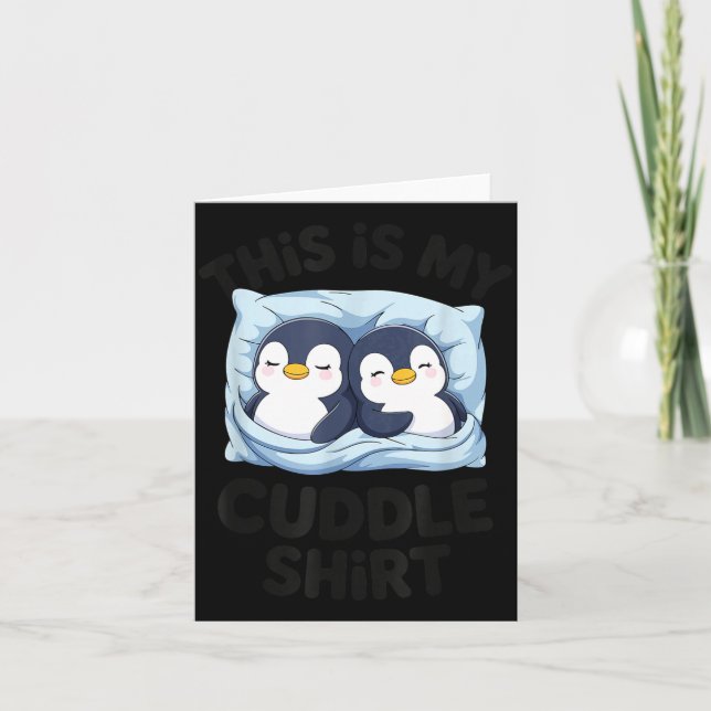 Carte Cute Penguin Cuddle Cozy Sleep Matching Couple  (Devant)