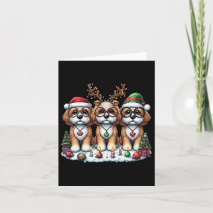Carte Cute Père Noël Reindeer Elf Apoo Noël Femmes Homme