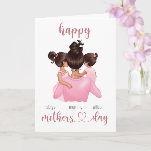 Carte Cute Personnalisé Nom Personnalisé Joyeux Fête des (Orchidée)