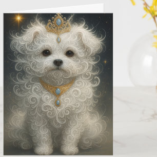 Carte Cute personnalisée adorable chien maltais Hi et He