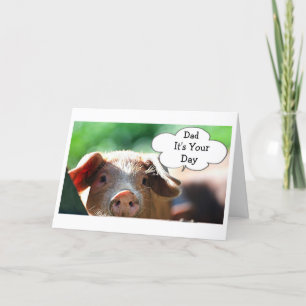 CARTE CUTE PIGGY POUR L'ANNIVERSAIRE DE PÈRE* OU *FÊTE D