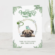 Cute Pug personnalisable pour la fête des mères