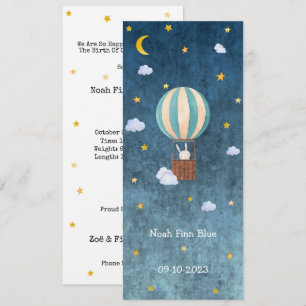 Carte Cute Rabbit in Magical Night With Moon and Stars