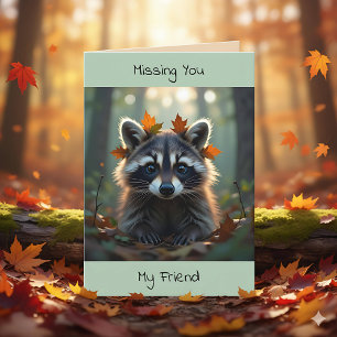 Carte Cute Raccoon Réfléchissez à votre sujet