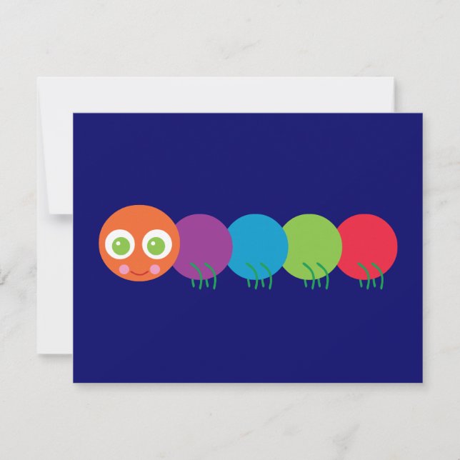 Carte Cute Rainbow Caterpillar (Devant)